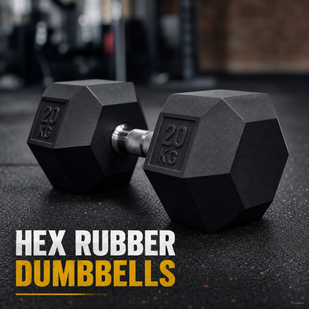Hex Rubber Dumbbells